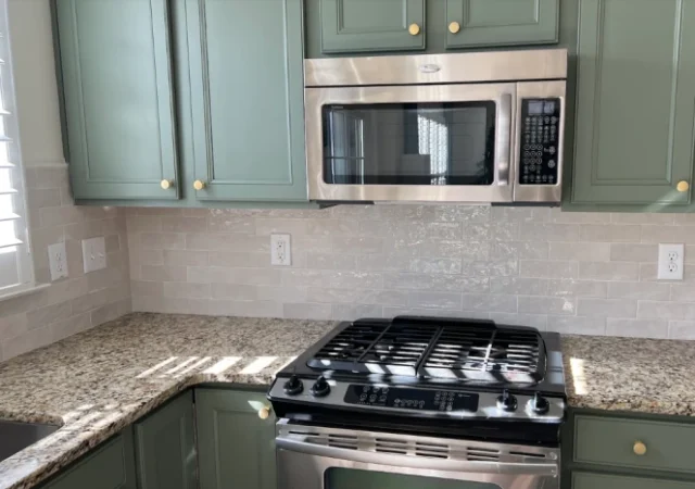 Kitchen tile backsplash remodel project.
