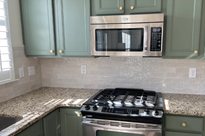 Kitchen tile backsplash remodel project.